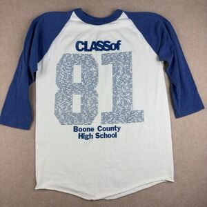 Vintage Bantams‎ Shirt M White Blue Class of 81 Boone High Single Stitch USA